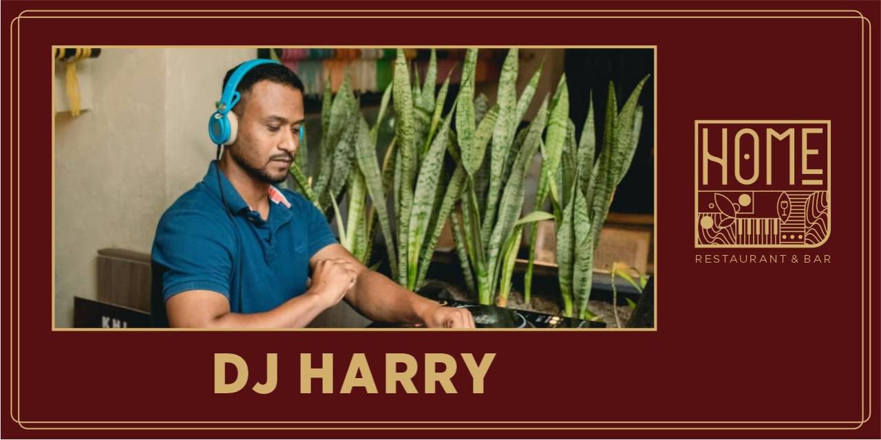 DJ Harry performing with high-energy beats in a vibrant late-night nightlife setting